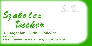 szabolcs ducker business card